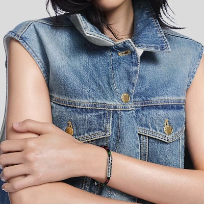 LOUIS VUITTON Desain Asli Gelang Logam Hitam Unisex Gaya Pasangan. M8974F Details for LOUIS VUITTON Desain Asli Gelang Logam Hitam Unisex Gaya Pasangan. M8974F