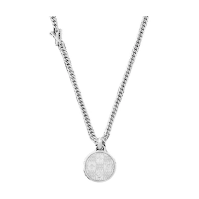 LOUIS VUITTON Original Design Brass Necklace Silver Unisex Couple Style. M02446