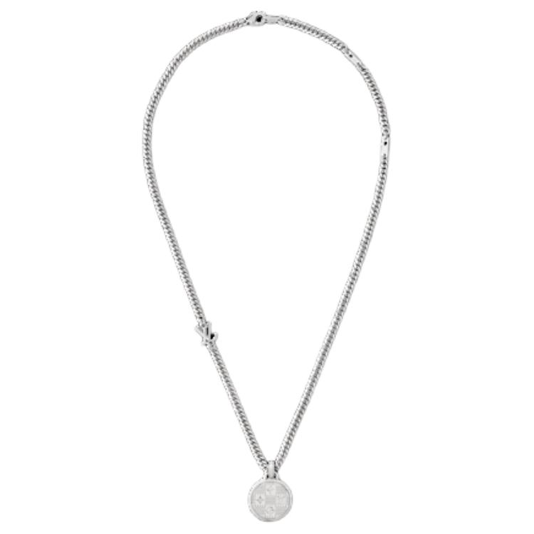 LOUIS VUITTON Original Design Brass Necklace Silver Unisex Couple Style. M02446 圖 3