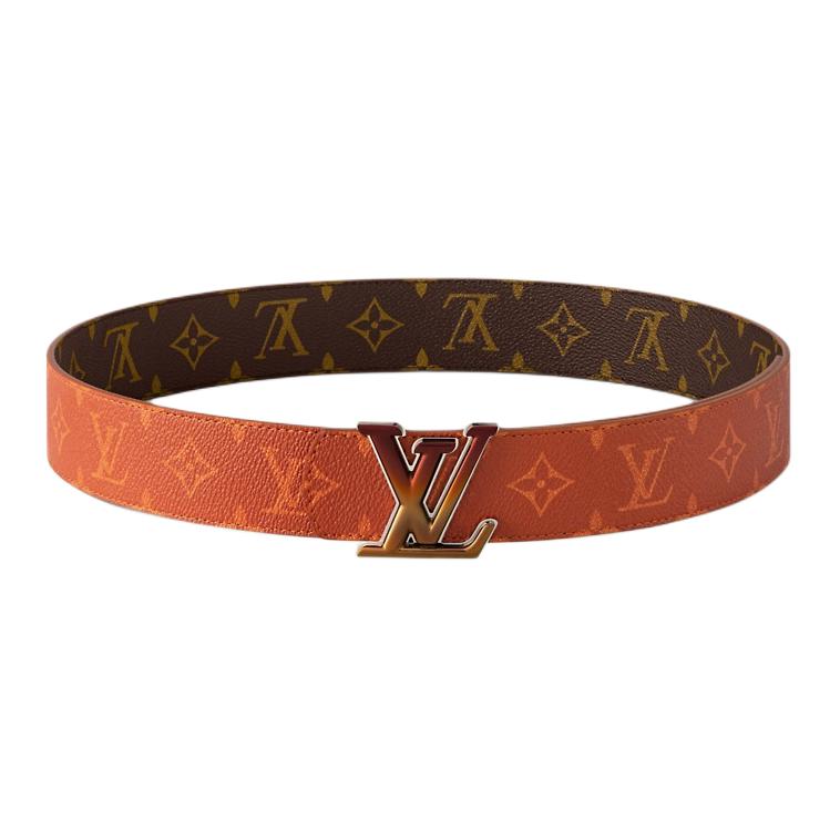 LOUIS VUITTON Original Design Canvas Belt Brown 4CM M4146V