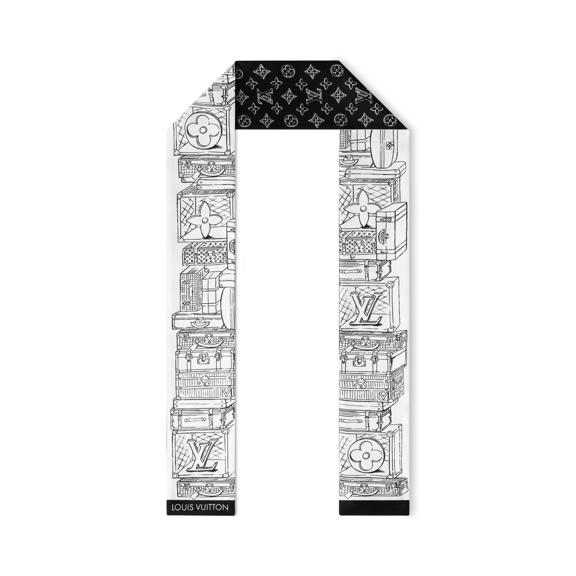 LOUIS VUITTON Original Design Silk Scarf Unisex Couple Style White. M96507 圖 3