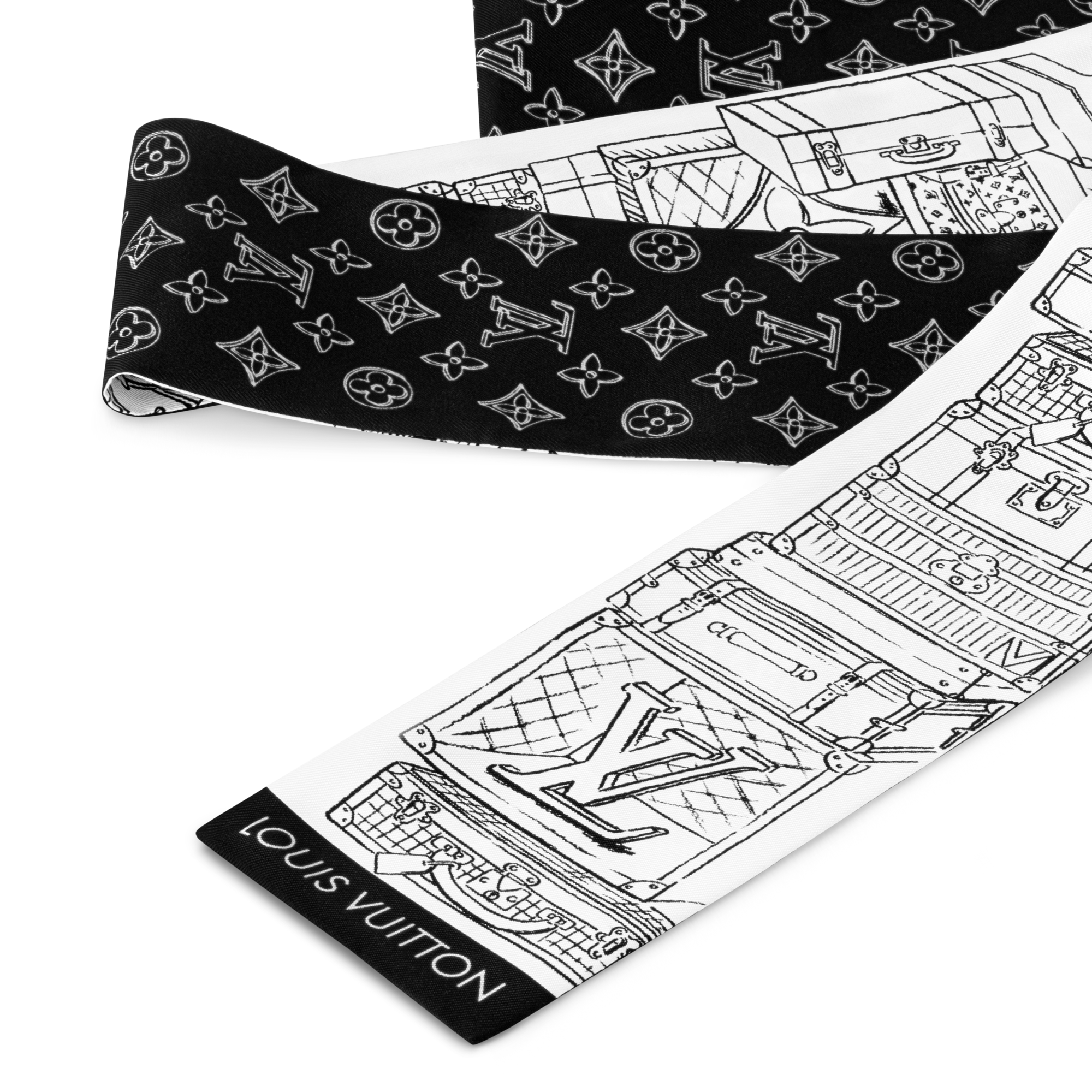 LOUIS VUITTON Original Design Silk Scarf Unisex Couple Style White. M96507 圖 4