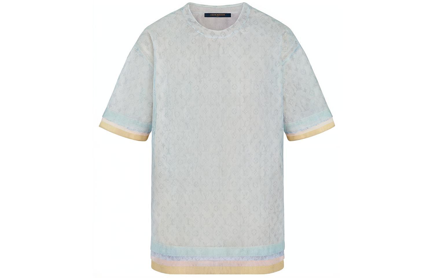 LOUIS VUITTON Oversized Light Blue Silk Crew Neck T-Shirt for Men 1A7QKM 圖 2