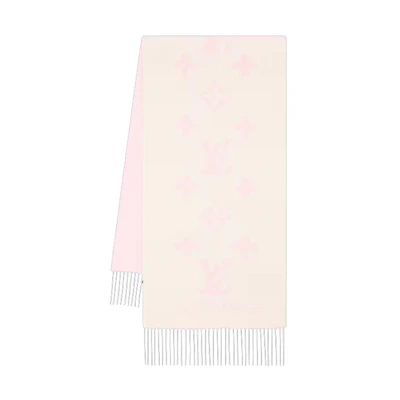 Louis Vuitton Oversized Monogram Cashmere Scarf Unisex Couple Style Light Pink M90894