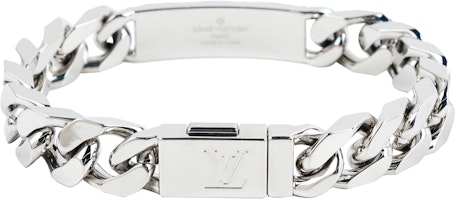 Louis Vuitton Palladium-Plated Cuban Chain Necklace Unisex Silver M00270 Louis Vuitton Palladium-Plated Cuban Chain Necklace Unisex Silver M00270