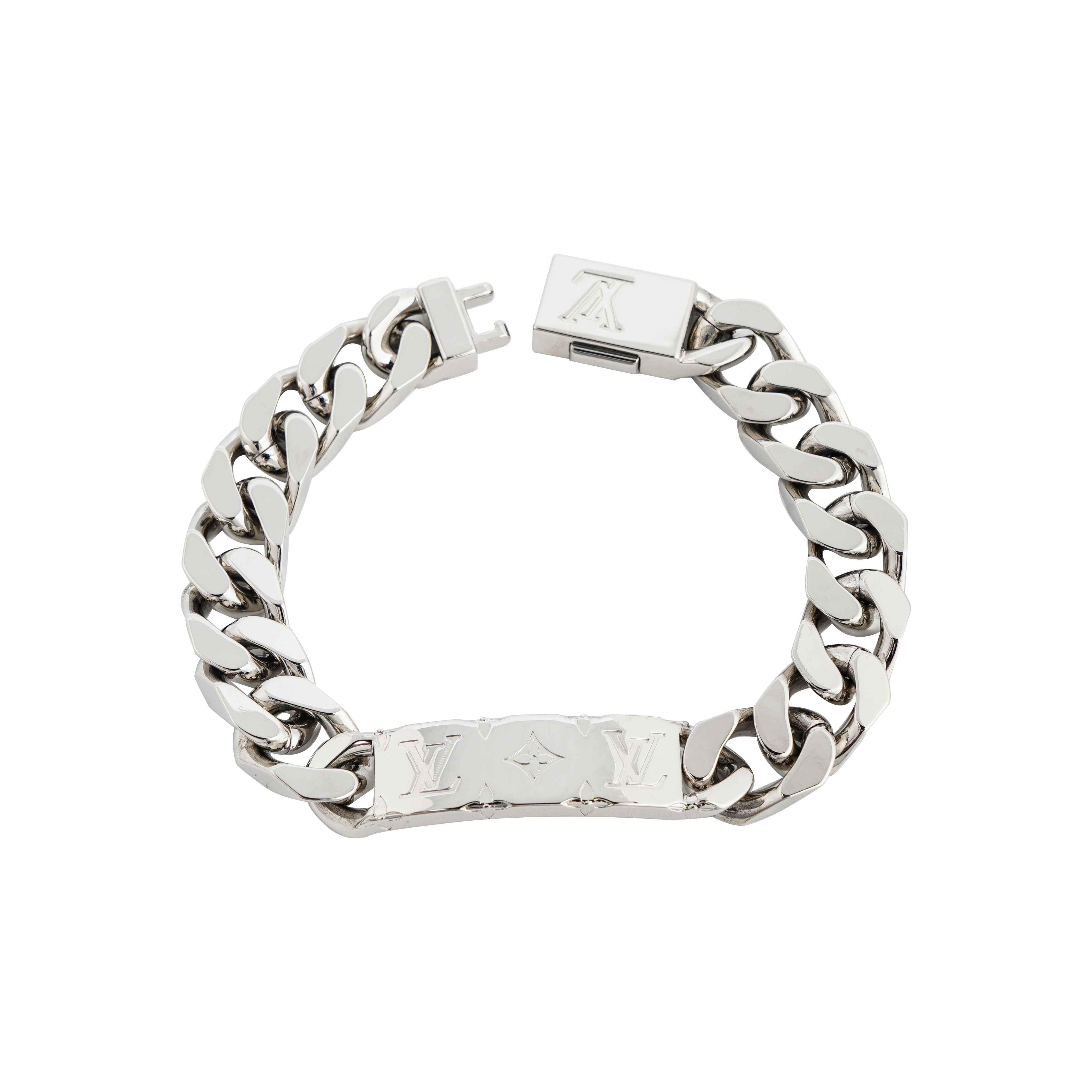 Lookbook Louis Vuitton Rantai Cuban Saduran Paladium Uniseks Perak M00270
