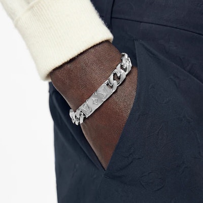 Louis Vuitton Rantai Cuban Saduran Paladium Uniseks Perak M00270 Details for Louis Vuitton Rantai Cuban Saduran Paladium Uniseks Perak M00270