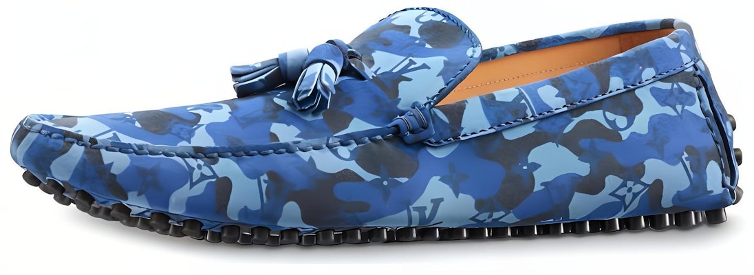 Louis Vuitton Palm Spring Moccasin ''Biru Camo dengan Logo Monogram'' Kasut 1A3TPO Order Louis Vuitton Palm Spring Moccasin ''Biru Camo dengan Logo Monogram'' Kasut 1A3TPO
