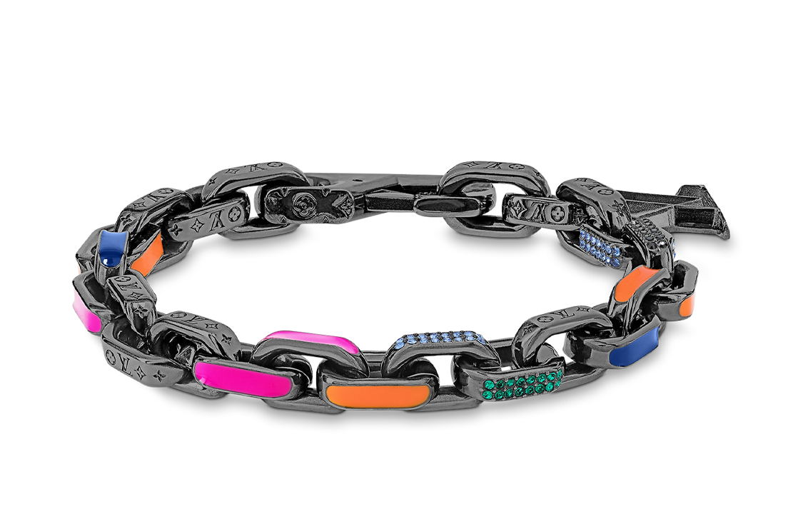 Louis Vuitton Paradise Chain Monogram Metal Bracelet Multicolor Unisex Streetwear MP3362,MP3361
