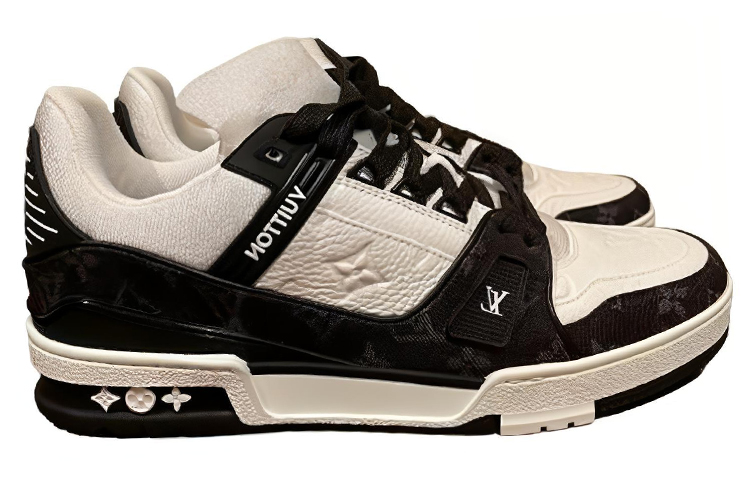 Order LOUIS VUITTON 皮革 系帶 低筒 時尚板鞋 白黑 巴黎限定