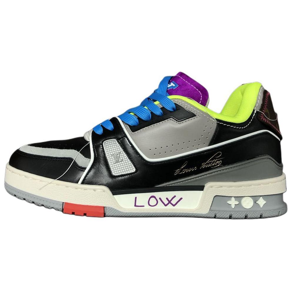 Buy 路易威登運動鞋 系帶休閒 時尚休閒鞋 男款 黑灰 巴黎限定