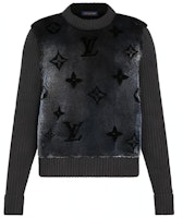 LOUIS VUITTON Patchwork Long Sleeve Knit Sweater Black 1A8A37 LOUIS VUITTON Patchwork Long Sleeve Knit Sweater Black 1A8A37