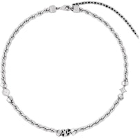 LOUIS VUITTON Patina Design Palladium Brass Necklace Silver Accessory. m02742 LOUIS VUITTON Patina Design Palladium Brass Necklace Silver Accessory. m02742