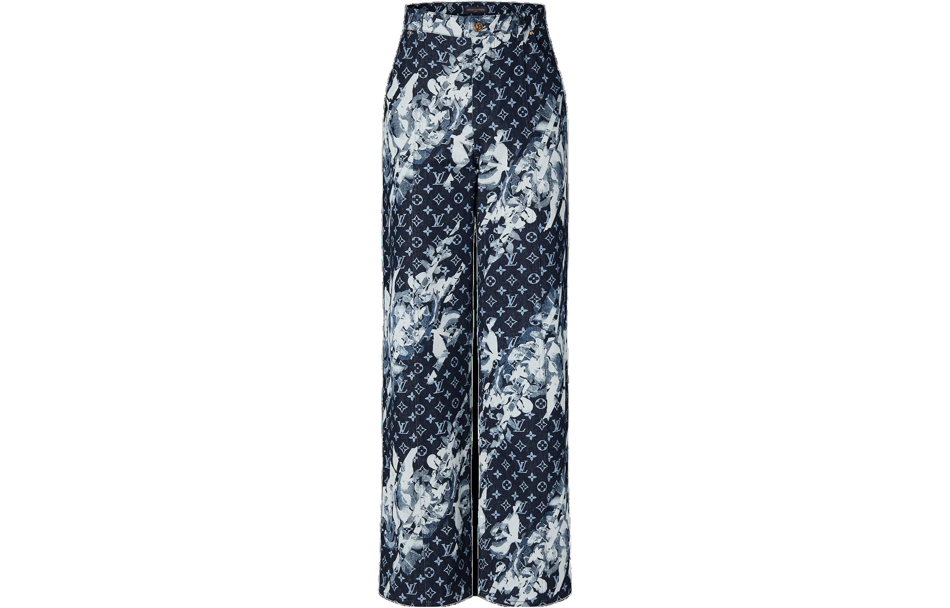 LOUIS VUITTON Pattern Print High-Waist Loose Jeans Multi-Pocket Men Multi-Color 1AFAC2