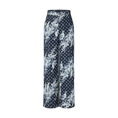 LOUIS VUITTON Pattern Print High-Waist Loose Jeans Multi-Pocket Men Multi-Color 1AFAC2