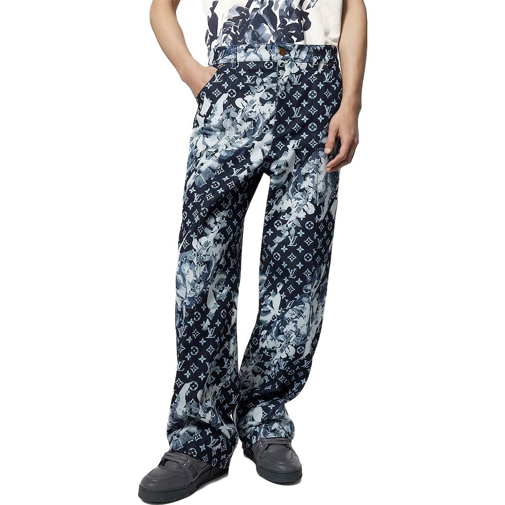 Purchase LOUIS VUITTON 高腰多口袋寬鬆印花牛仔褲 男款 多色 1AFAC2