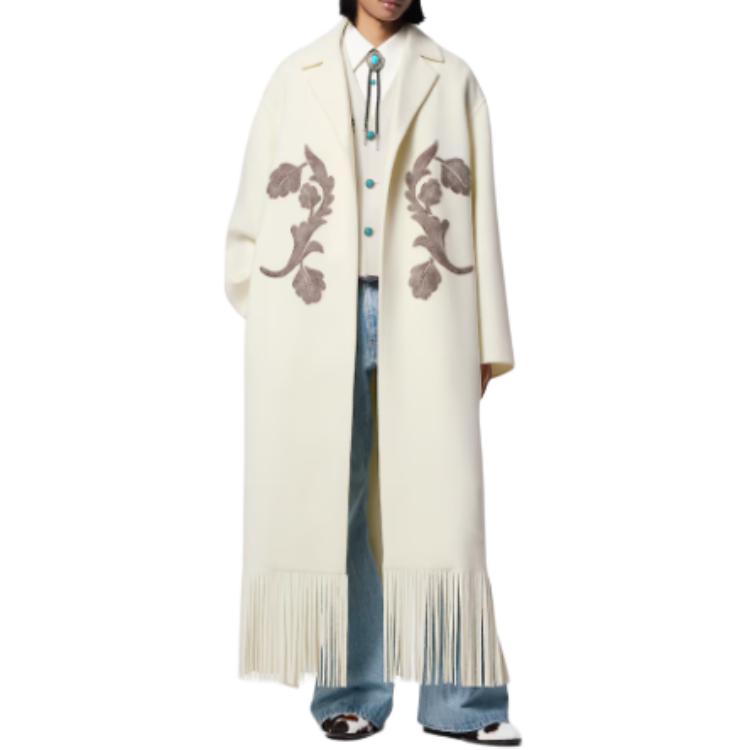 Shop ルイヴィトン メンズ オフホワイト パターンプリント ロングスリーブ コート 1AFWYB