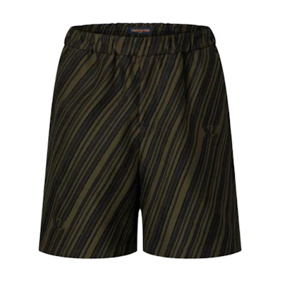 Louis Vuitton Patterned Striped Elastic Shorts Brown Men’s Casual Shorts 1AFAQT