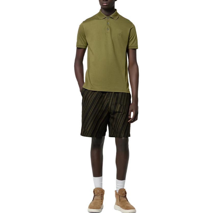 Lookbook 루이비통 패턴 스트라이프 브라운 남성 캐주얼 반바지 1AFAQT