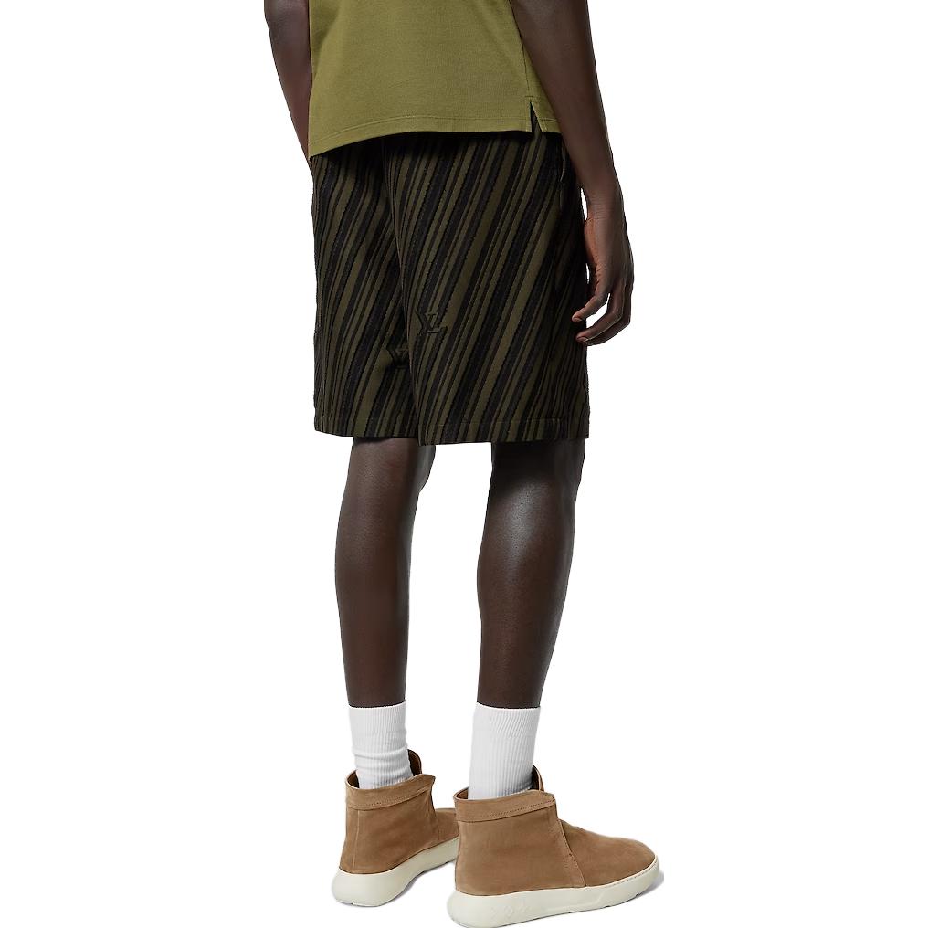 Purchase 루이비통 패턴 스트라이프 브라운 남성 캐주얼 반바지 1AFAQT