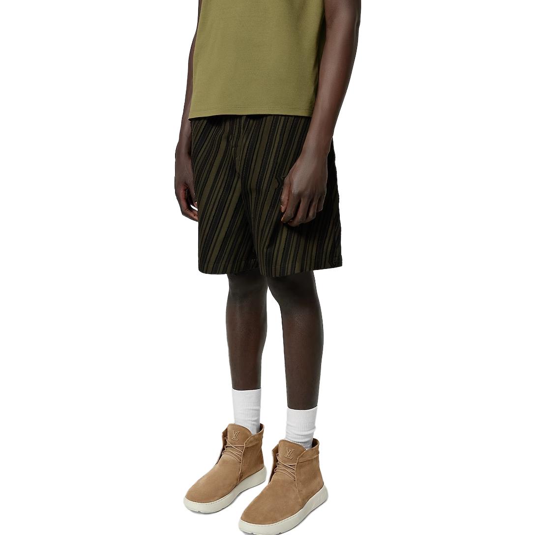 Details for 루이비통 패턴 스트라이프 브라운 남성 캐주얼 반바지 1AFAQT