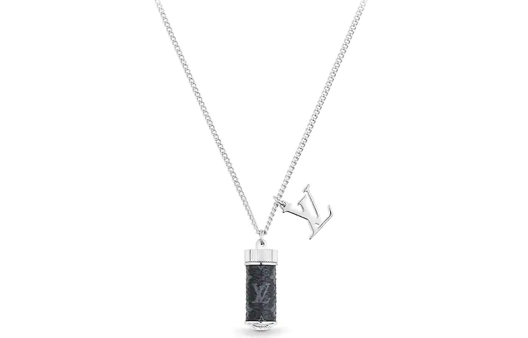 Louis Vuitton Perfume Bottle Necklace Silver Unisex Couple 牛皮 M63641 圖 2