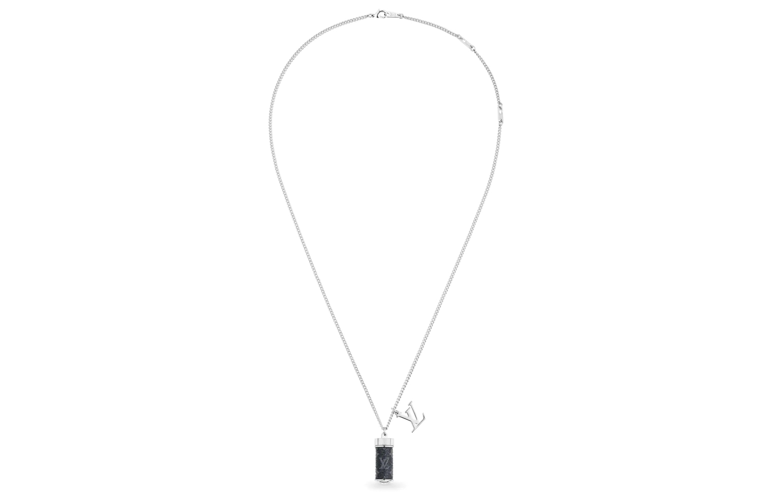 Louis Vuitton Perfume Bottle Necklace Silver Unisex Couple 牛皮 M63641 圖 3