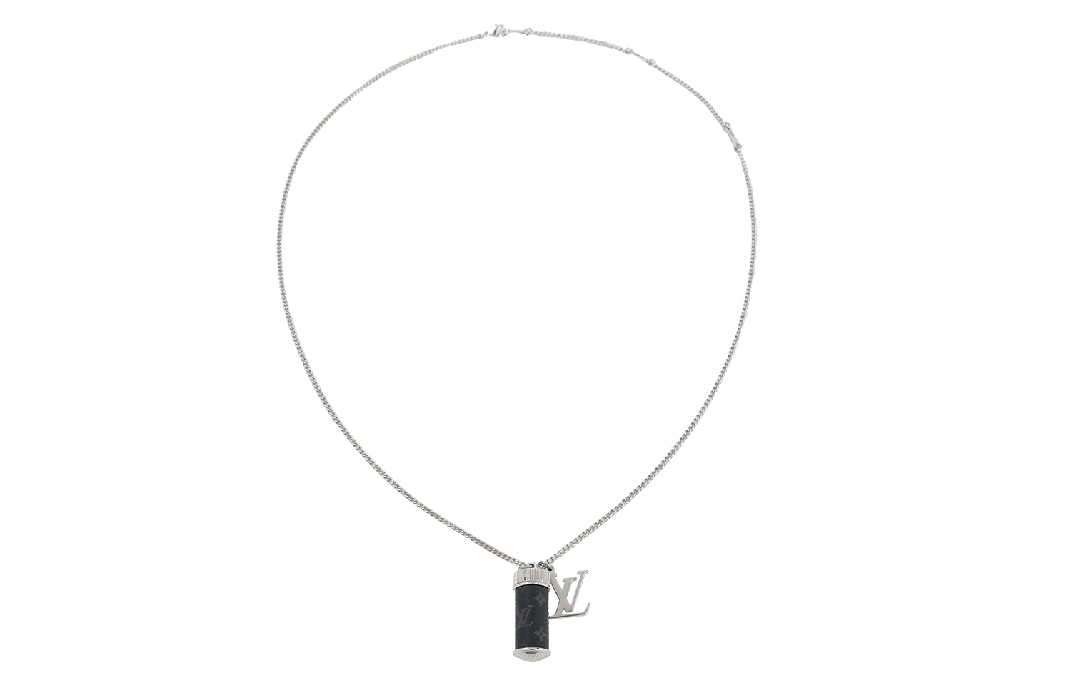 Louis Vuitton Perfume Bottle Necklace Silver Unisex Couple 牛皮 M63641 圖 4