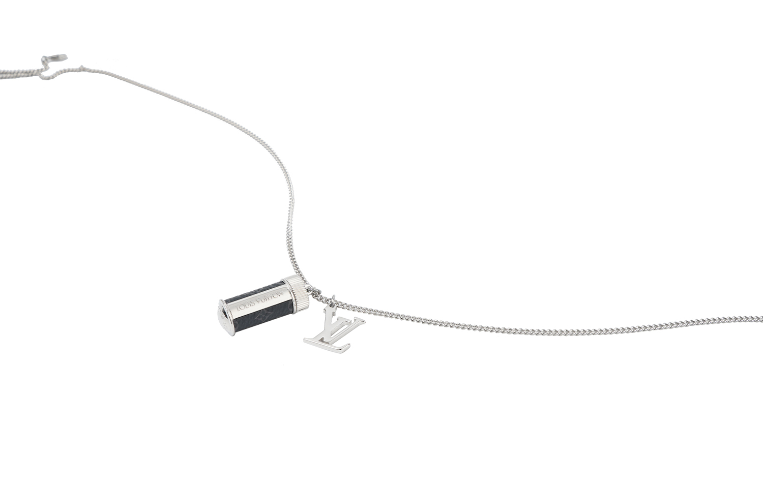 Louis Vuitton Perfume Bottle Necklace Silver Unisex Couple 牛皮 M63641 圖 5