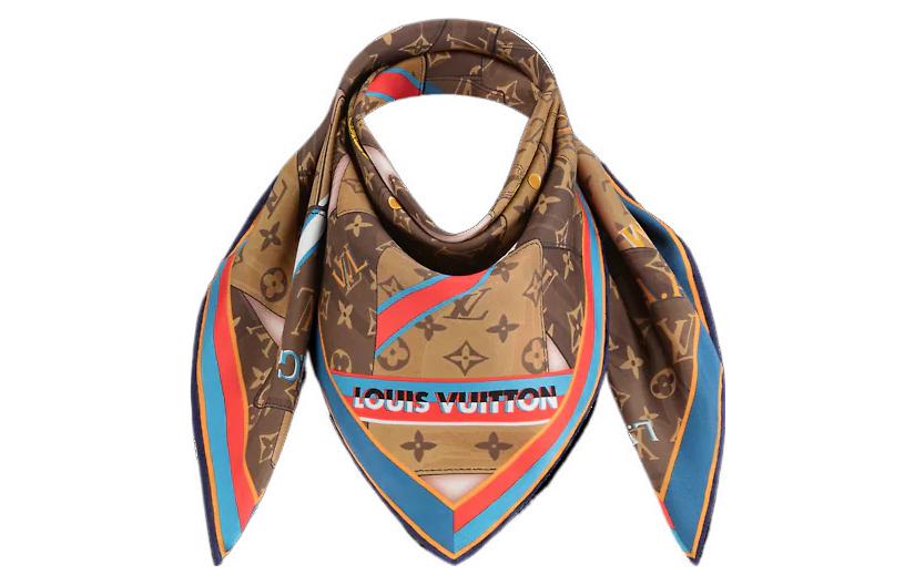 Louis Vuitton Personally LV 70cm Brown Silk Scarf 100% Mulberry Silk M77554 圖 3
