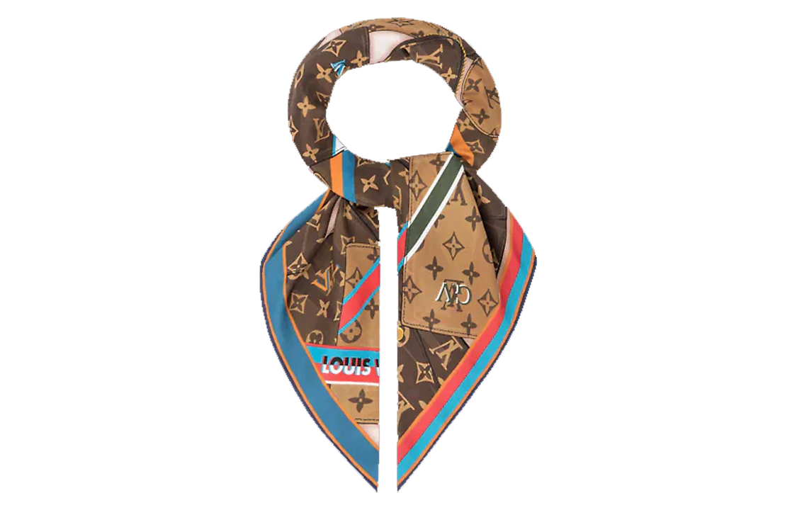 Louis Vuitton Personally LV 70cm Brown Silk Scarf 100% Mulberry Silk M77554 圖 4