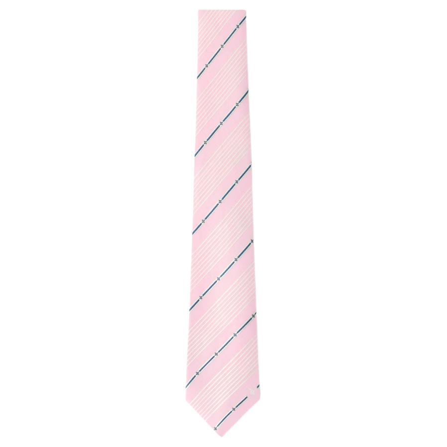 LOUIS VUITTON Pink Striped Silk Cotton Tie Unisex Couples Edition. M96439 圖 2