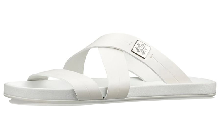 LV Pioneer 'Embossed Calf Leather Slipper White'
