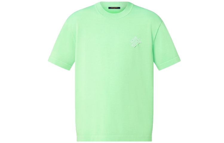 LOUIS VUITTON Plain Crewneck Pullover Short Sleeve  T-Shirt Green FW22. 1AA4V6