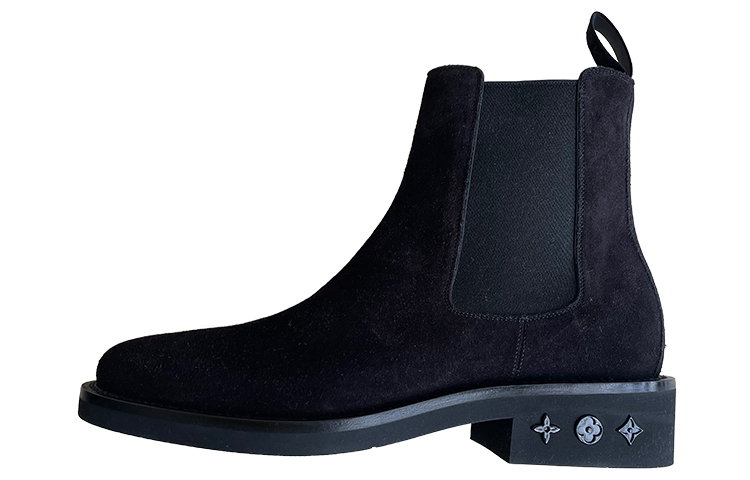 Buy ルイヴィトン 黒プレーンレザーブーツ 1A9HMH