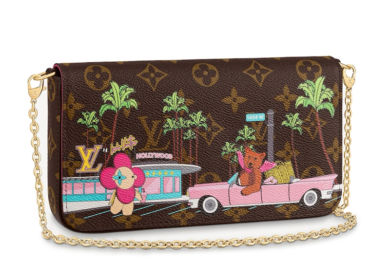 Louis Vuitton Pochette Felicie (With Removable Zipped Pocket and 8 Slot Flat Pocket) Monogram Vivienne Fuchsia Pink