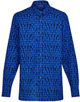 LOUIS VUITTON Polka Dot Logo Printed Long Sleeve Shirt Blue 1A5DA8 LOUIS VUITTON Polka Dot Logo Printed Long Sleeve Shirt Blue 1A5DA8