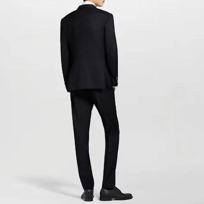 路易威登 Pont SS25 徽章提花单排扣黑色西装套装 1AGMPV Shop 路易威登 Pont SS25 徽章提花单排扣黑色西装套装 1AGMPV