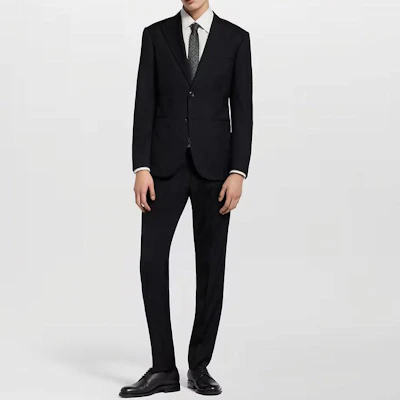 Louis Vuitton Pont SS25 Blason Monogram Black Single-Breasted Suit Set Men 1AGMQ0 Lookbook Louis Vuitton Pont SS25 Blason Monogram Black Single-Breasted Suit Set Men 1AGMQ0