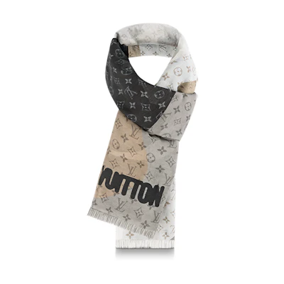 LOUIS VUITTON Portrait Print Wool Scarf Unisex Couple Style Multicolor M79123