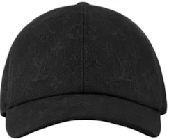 Cheap Louis Vuitton 印花設計黑色棉質棒球帽 男女通用 M5381