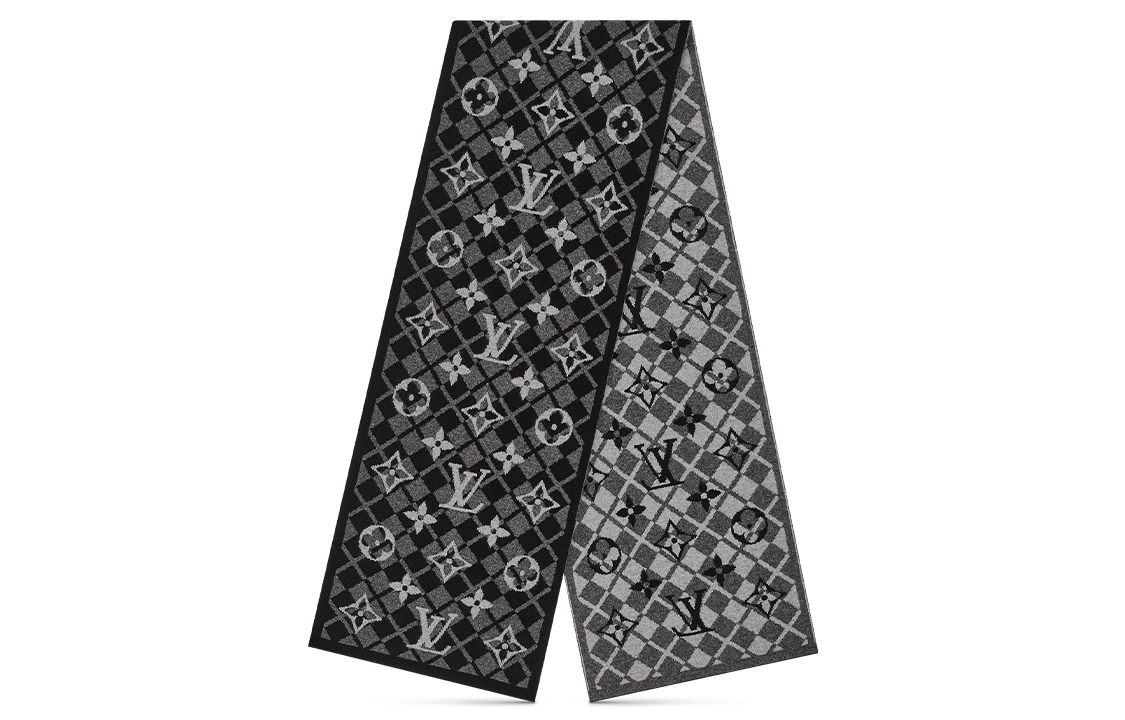 LOUIS VUITTON Printed Cashmere Wool Scarf for Men. M77135 圖 2