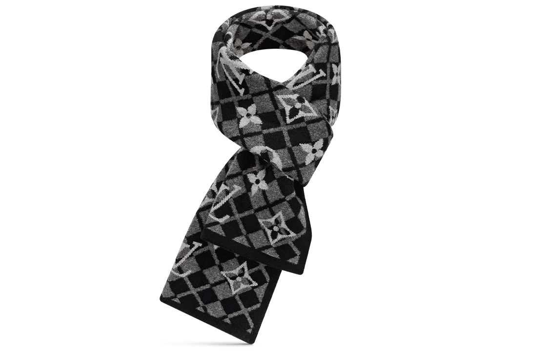 LOUIS VUITTON Printed Cashmere Wool Scarf for Men. M77135 圖 3