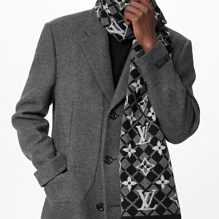 LOUIS VUITTON Printed Cashmere Wool Scarf for Men. M77135 圖 4