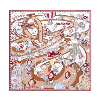 LOUIS VUITTON Printed Silk Scarf Multi-Color Unisex Couple Design. M79157