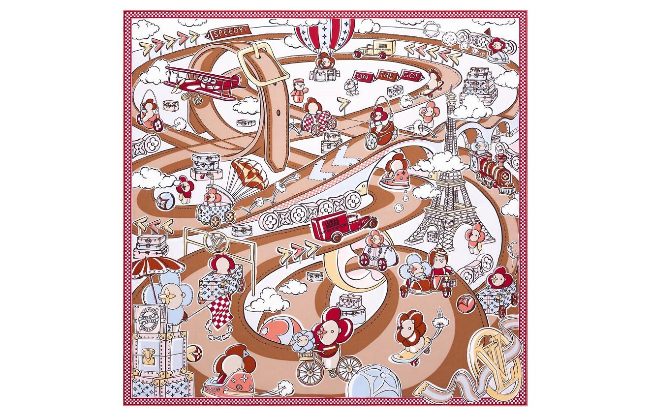 LOUIS VUITTON Printed Silk Scarf Multi-Color Unisex Couple Design. M79157 圖 2