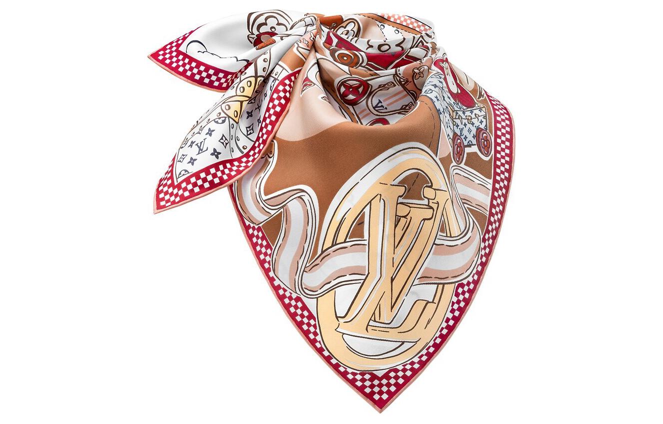 LOUIS VUITTON Printed Silk Scarf Multi-Color Unisex Couple Design. M79157 圖 3
