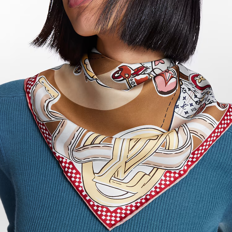 LOUIS VUITTON Printed Silk Scarf Multi-Color Unisex Couple Design. M79157 圖 4