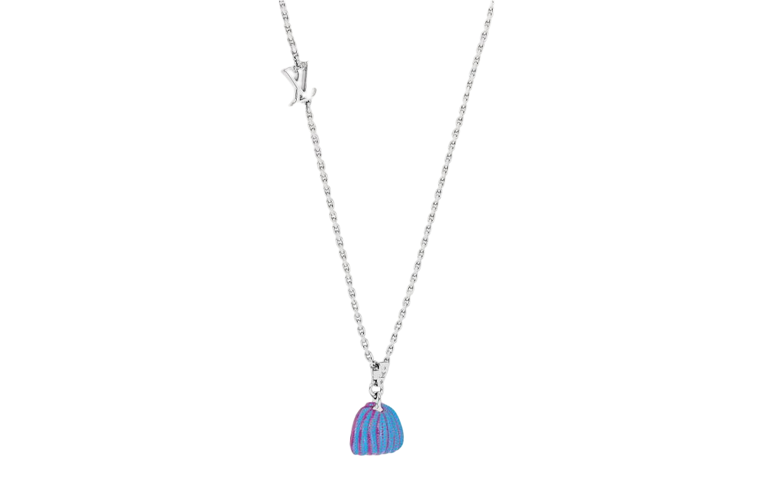LOUIS VUITTON Pumpkin Pendant Adjustable Metal Necklace Blue/Purple M01097 圖 3