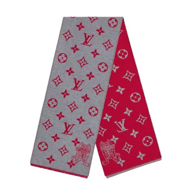 LOUIS VUITTON Rabbit Logo Wool Knit Scarf Fashion Casual. M77962